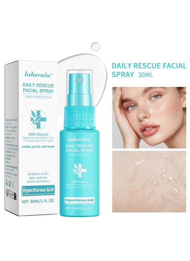 lakerain Daily Rescue Facial Spray,Facial Toner with Pure Hypochlorous,Face and Skin Renew Toner Spray,Moisturising Spray for Sensitive Skin,Acid Hypochlorous Acid Spray-30ml  - Image 1