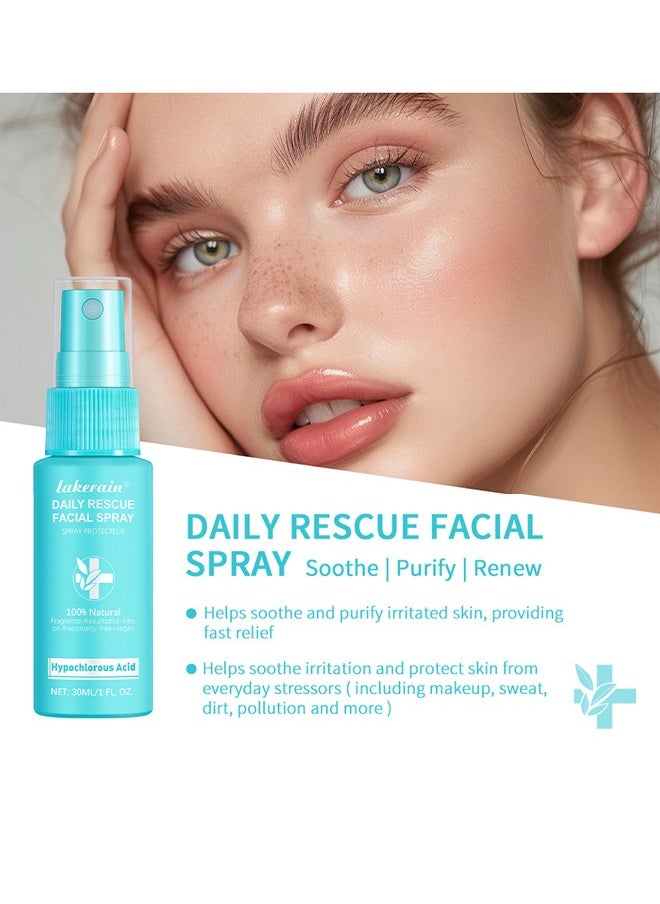 lakerain Daily Rescue Facial Spray,Facial Toner with Pure Hypochlorous,Face and Skin Renew Toner Spray,Moisturising Spray for Sensitive Skin,Acid Hypochlorous Acid Spray-30ml  - Image 2