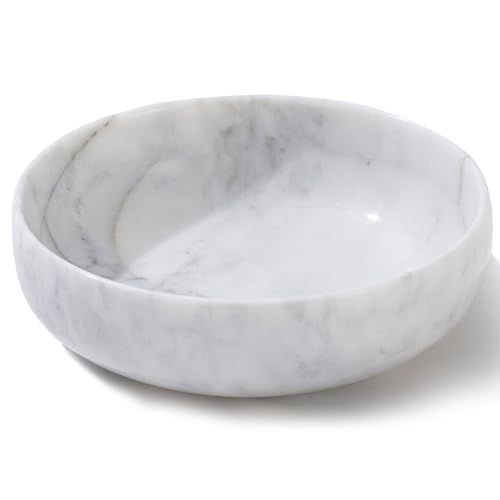 CM CHIC MONDAY 5.91'' Large Decorative Bowl, Natural Marble Decorative Bowls for Home Decor, Key Bowl, Large Incense Burner, Smudge Bowl, Coffee Tables Centerpiece, Soap Serving Bowl - Image 1