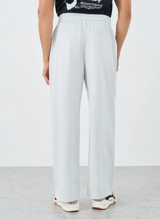 Styli Styli Oversized Open Hem Joggers with Placement Print Detail