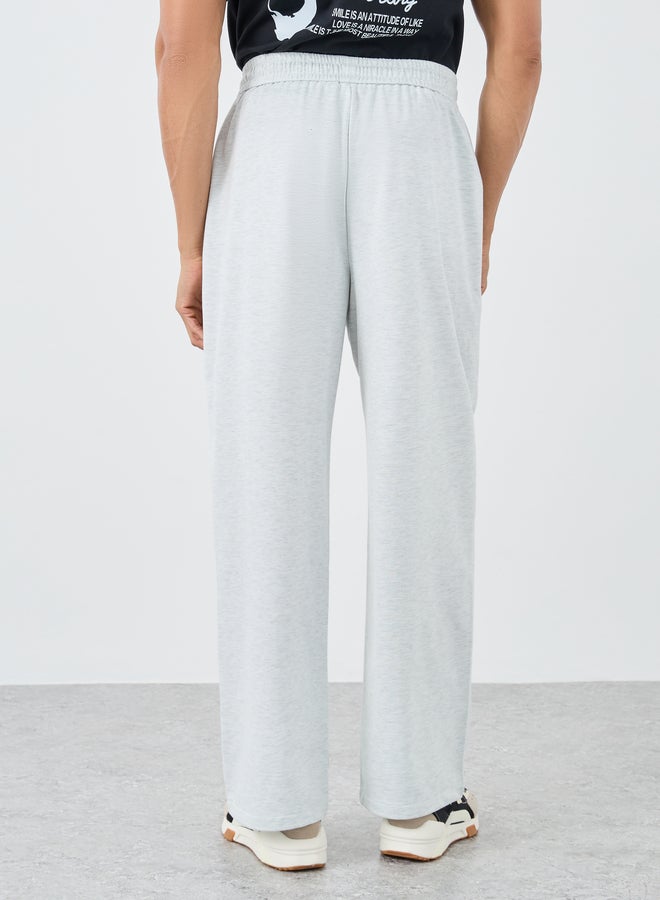 Styli Oversized Open Hem Joggers with Placement Print Detail - Image 4
