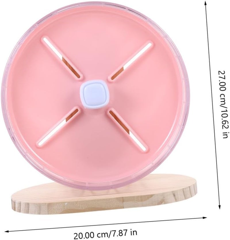 Silent Hamster Wheel with Stand 20cm Pink Small Hamster Exercise Wheel for Cage Stable and Quiet Running Chinchillas and Hedgehogs - Image 2