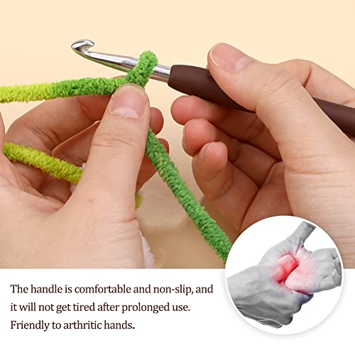 QMNNMA 6 mm Crochet Hook, Ergonomic Handle for Arthritic Hands, Extra Long  Knitting Needles for Beginners and Crocheting Yarn (6 mm) - Image 5