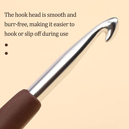 QMNNMA 6 mm Crochet Hook, Ergonomic Handle for Arthritic Hands, Extra Long  Knitting Needles for Beginners and Crocheting Yarn (6 mm) - Image 4