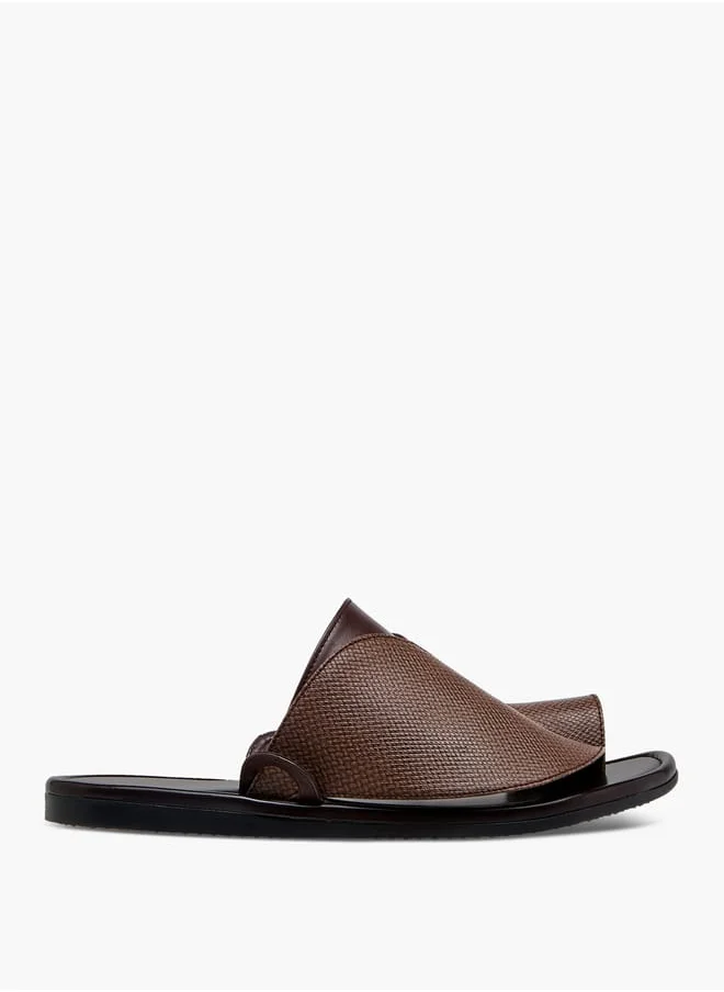 ال بي ال من شو اكسبرس Men's Textured Slip-On Arabic Sandals with Toe Loop Ramadan Collection