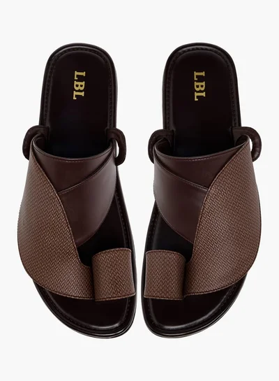 LBL by Shoexpress Men's Textured Slip-On Arabic Sandals with Toe Loop