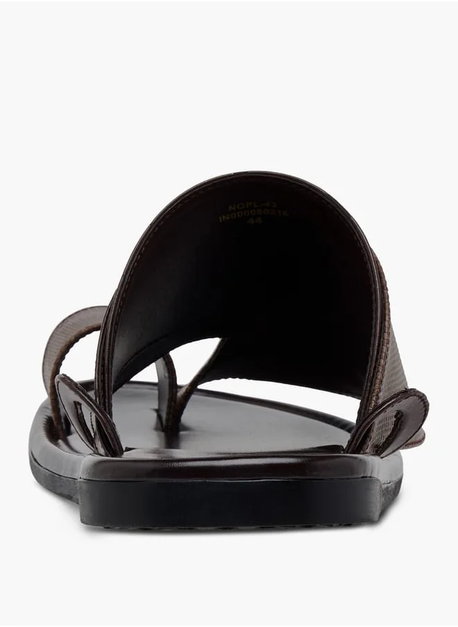 ال بي ال من شو اكسبرس Men's Textured Slip-On Arabic Sandals with Toe Loop Ramadan Collection