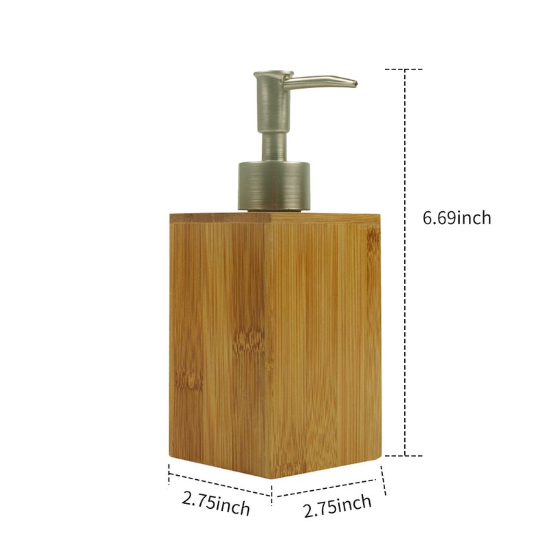 220mL Bathroom Soap Dispenser Lotion Shampoo Dispenser Bottle Holder Kitchen Bamboo Liquid Hand Soap Dispenser Pump - Image 4