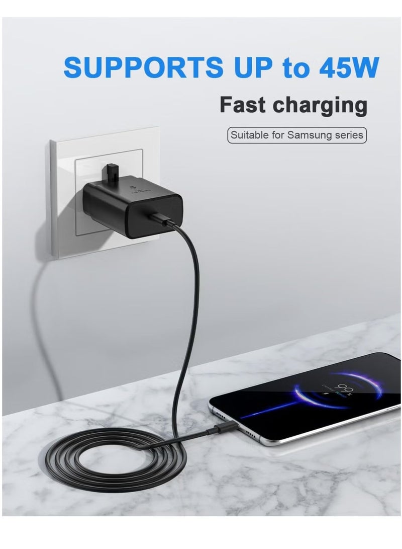 JAJEEK 2024 New 45W Type C Super Fast PD 3.0 Charger for Samsung S24 Ultra/S24/S23 Ultra/S23/S22 Ultra/S22/S21/S20/Z Fold 6 5 4/Z Flip 6 5 4/Galaxy Tab S9 S8 S7 A9 Adapter 5A USB C to C Cable - Image 3