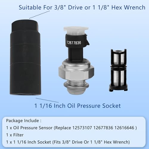 RICHWEI حساس ضغط الزيت 12573107 مع قابس لشيvrolet سيلفرادو 1500 2500 3500 تاهو سوبربان إمبالا أفالانش إكسبريس GMC سييرا يوكون كاديلاك إسكاليد CTS 2003 2004 2005 2006 2007 2008 5.3L 6.0L 6.2L - Image 4