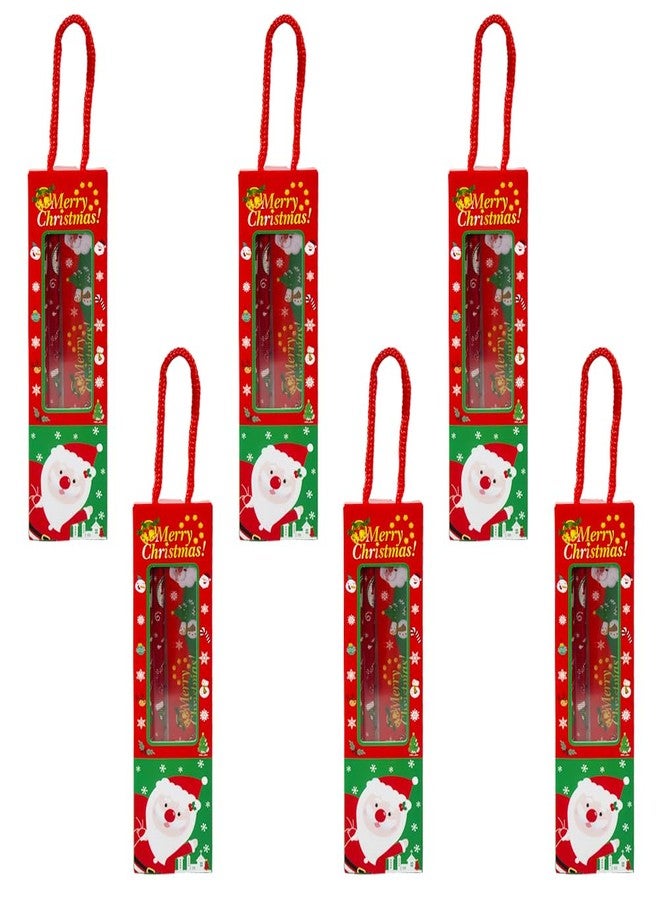 SIDAK Merry Christmas Stationery Giftset 2 Pencils, 1Eraser, 1 Sharpener, 1 Scale For Kids, Stationery Return Gifts for Kids -Christmas Gifts For Kids (Pack of 6) - Image 1