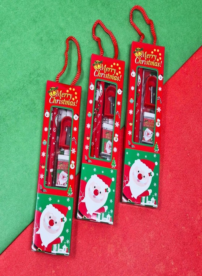 SIDAK Merry Christmas Stationery Giftset 2 Pencils, 1Eraser, 1 Sharpener, 1 Scale For Kids, Stationery Return Gifts for Kids -Christmas Gifts For Kids (Pack of 6) - Image 3