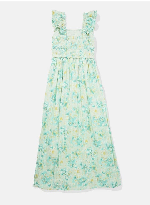 AE Smocked Flutter Sleeve Midi Dress