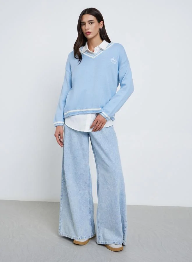 ستايلي كنزة فضفاضة مخططة