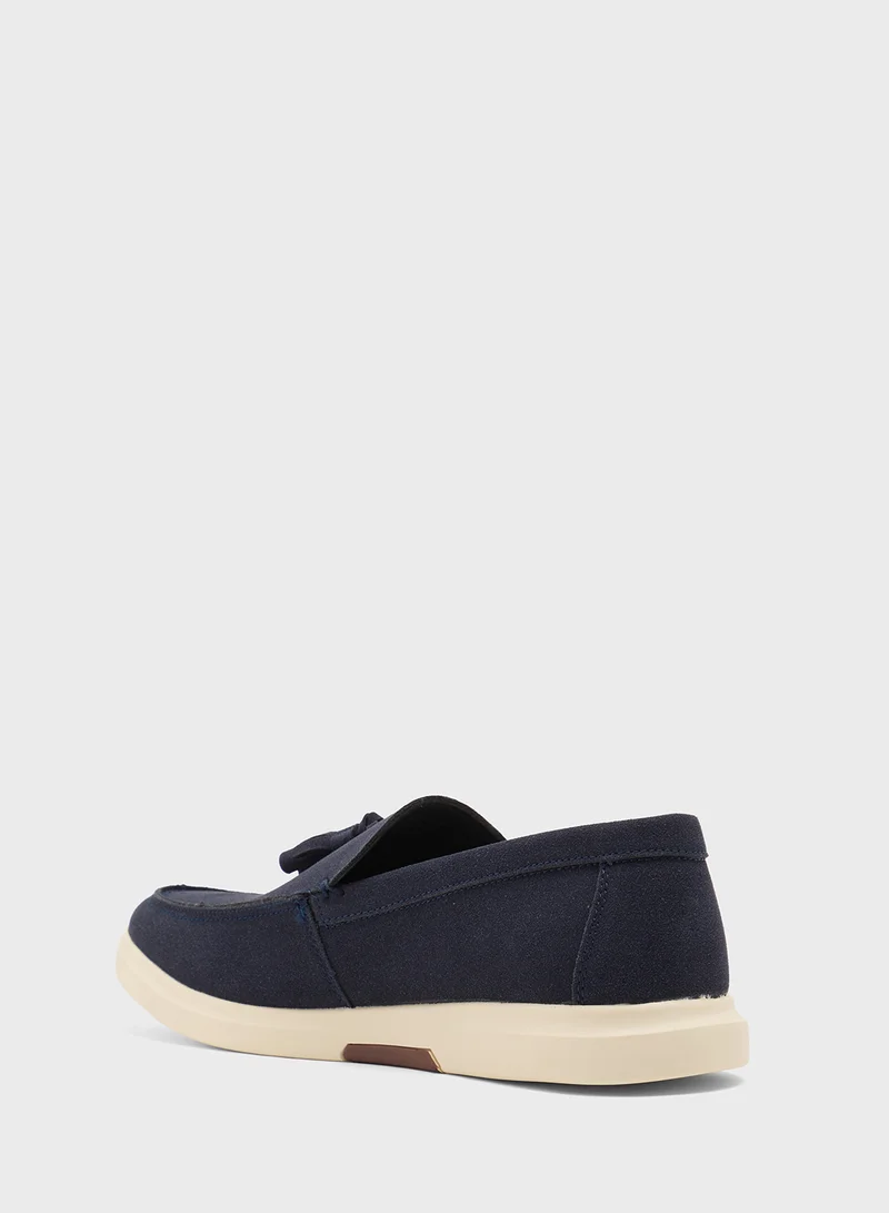 Robert Wood Tassel Detail Suede Slip Ons
