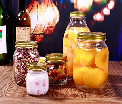 Encheng 16 oz Glass Jars With Lids,Regular Mouth Mason Jars 16 oz with Lids For Storage,Clear Pint Canning Jars For Pickles,Herb,Jelly,Jams,Honey,Dishware Safe,Set Of 15 - Image 3