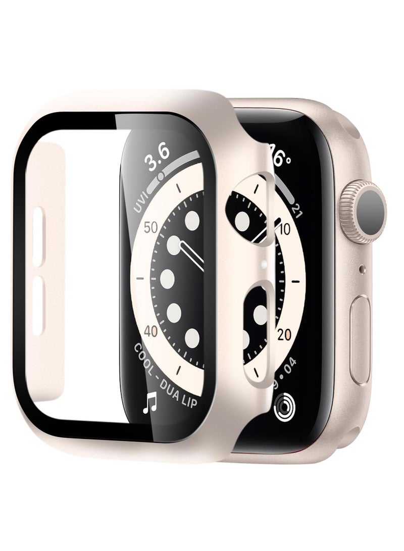 Hard Case for Apple Watch Series 10 46mm,iWatch Screen Protector PC Ultra-Thin Overall Protective Cover(46mm,Starlight)