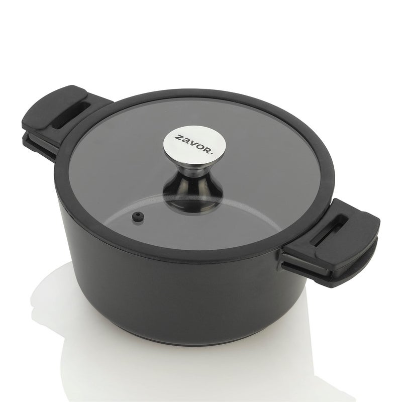 ZAVOR Zavor Noir 5 Qt Dutch Oven  Premium Cast Aluminum with Titaniumbased Nonstick Ceramic Coating  Removable Handles  Ultra Lightweight  Oven  Induction Ready  Noir Collection
