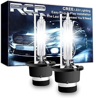 RCP RCP - D2S6 - (A Pair) D2S/ D2R 6000K Xenon HID Replacement Bulb Diamond White Metal Stents Base 12V Car Headlight Lamps  - Image 1