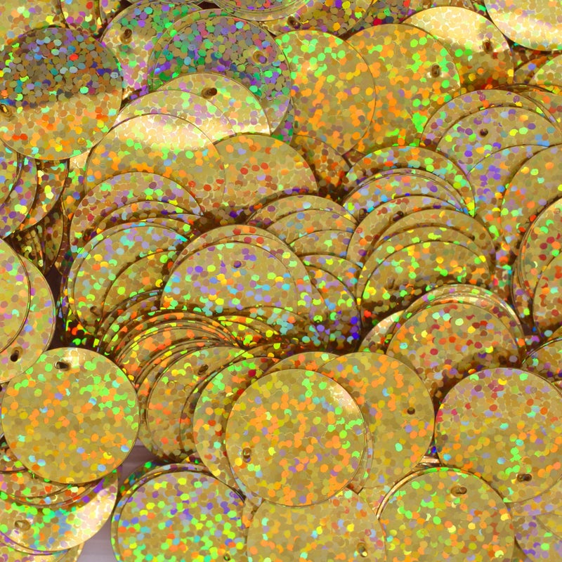 20mm Flat Round Sequin Paillettes Gold Multi Hologram Metallic Loose Sequins for Embroidery bri