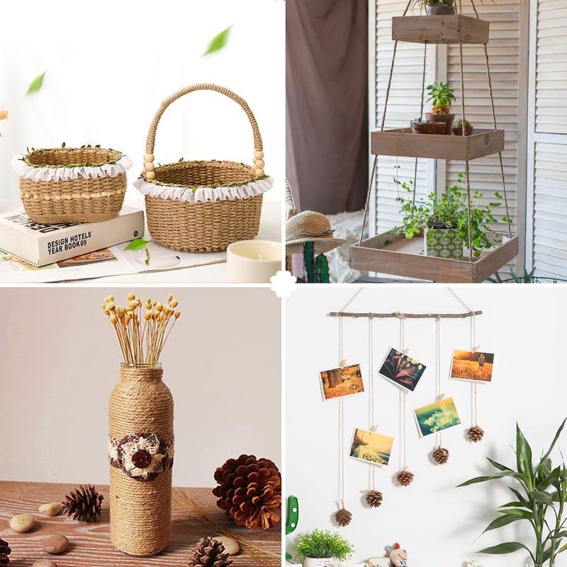 Tenn Well Jute Twine, 164 Feet 4mm Natural Garden Twine Rope for Crafts, Gardening, Plant Support, Gift Wrapping, Recycling, Christmas Ornaments, Holiday Decor - Image 5