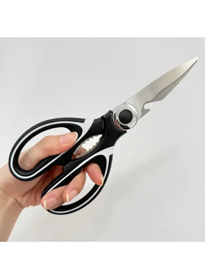 Black 420 Stainless Steel Kitchen Shears for Cutting Chicken Fish - Image 1