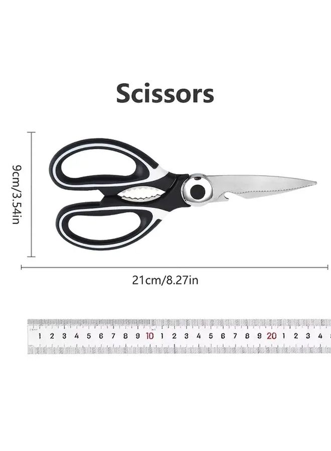 Black 420 Stainless Steel Kitchen Shears for Cutting Chicken Fish - Image 3