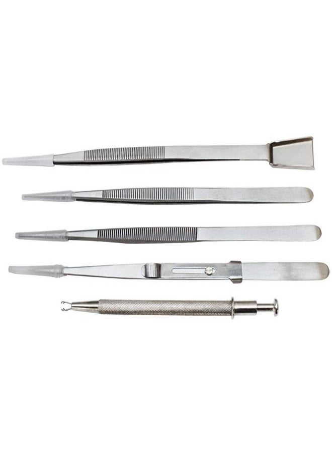 Oscar - 5 Pc Diamond Tweezers Set Stainless Steel Prong Jewelry Tool Pick Up Gripping - Image 1