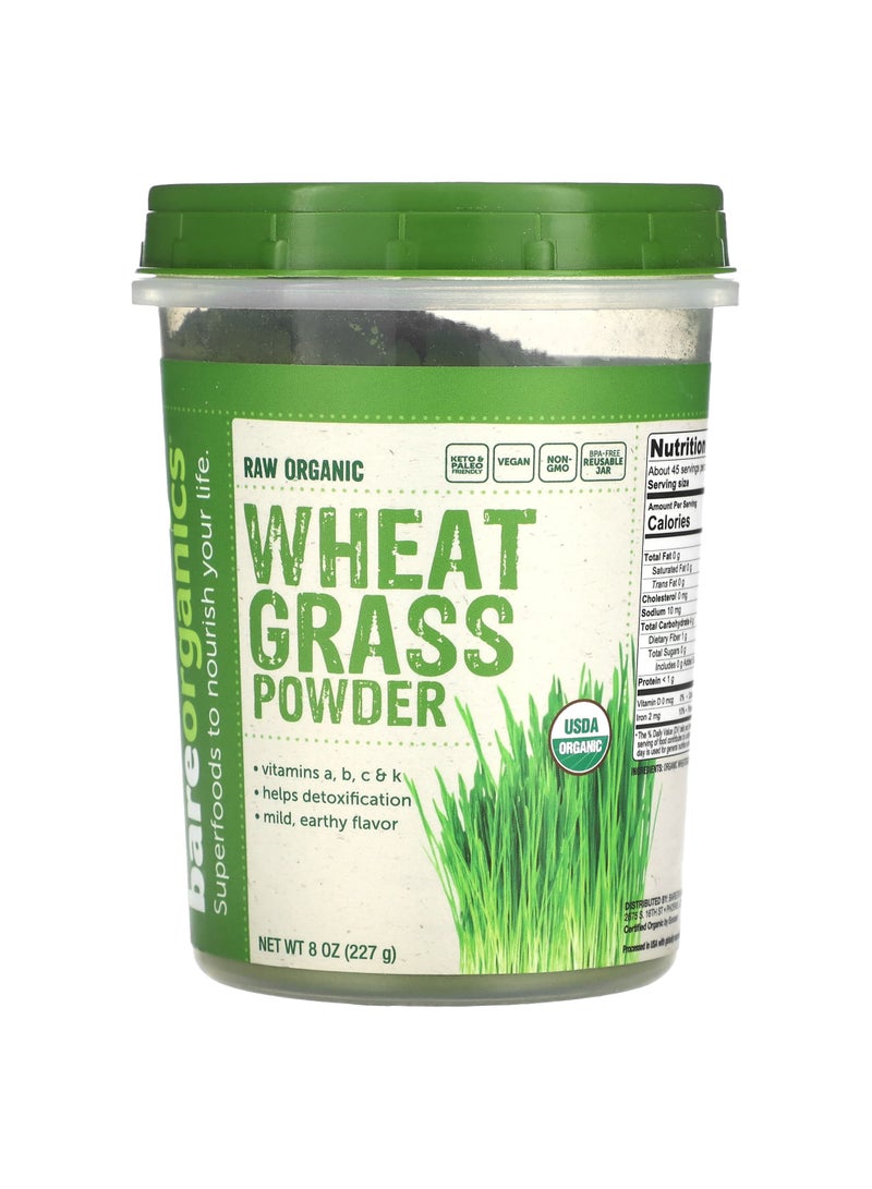Raw Organic Wheatgrass Powder, 8 oz (227 g)