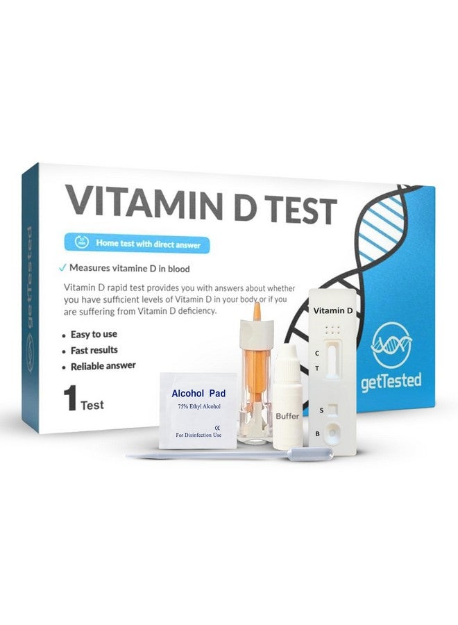 Generic getTested Vitamin D Test Kit at Home - Self Test for Vitamin D Deficiency - Fast, Accurate Results - Easy to Use - No Lab Required - Includes Lancet Buffer Cassette - Finger Prick Blood Test  - Image 1
