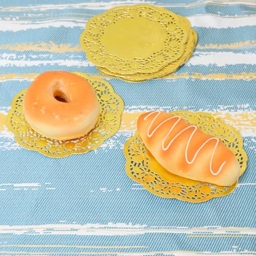 Perfect Pricee Paper Doilies,100 Pieces Doilies Papers, Lace Doileys Round Decorative Placemats Bulk for Desert, Tableware Decoration,Doiles (Golden 4.5 inch) - Image 5