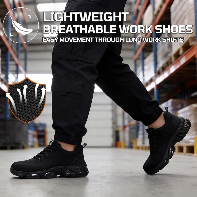 TANIELD Steel Toe Shoes for Men and Women - Lightweight Breathable Safety Sneakers with Air Cushioning - Image 4