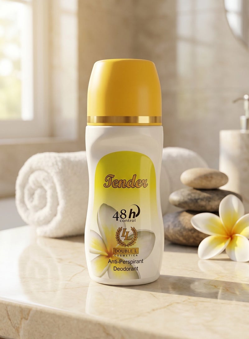 Double L Cosmetics Tender Anti-Perspirant Roll-On Deodorant 50ml, 48 Hours Long Lasting Odor Control and Freshness Protection, Gentle Quick-Drying Underarm Sweating Defense Formula for Daily Use - Image 1