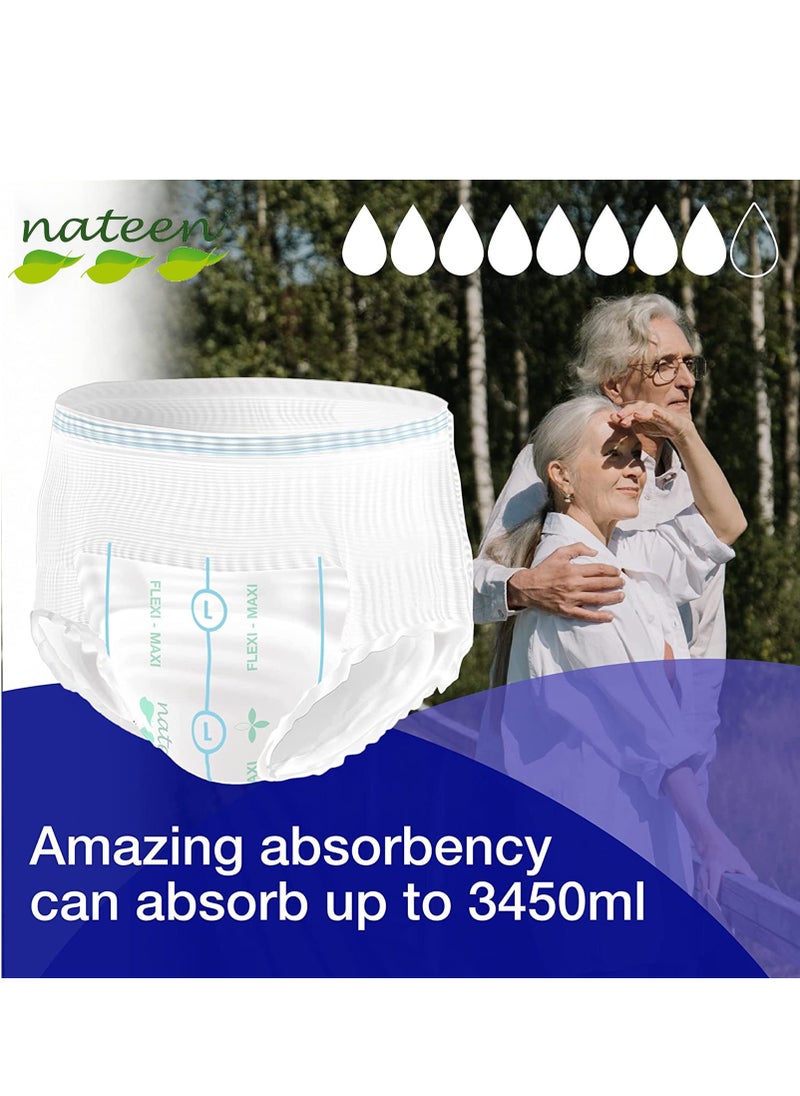 nateen Nateen Flexi Maxi Adult Diapers Pants,Incontinence Night Time Pull Up,Large,Waist Size 110-170cm,80 Count Adult Pull Ups,Superior Comfort,Excellent Combination of Protection. (80 Count)  - Image 4