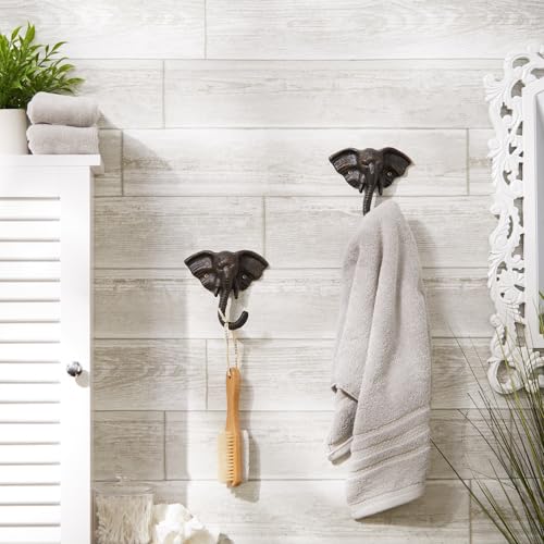 Zingz & Thingz Decorative Cast Iron Animal Wall Hook Collection, 4.75x2x4.5, Elephant, 2 Count - Image 4