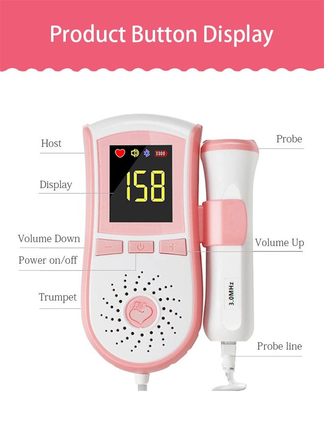 Generic Ultrasound Doppler Fetal Heart Rate Monitor, Prenatal Heartrate Monitor, with LCD Screen  - Image 2