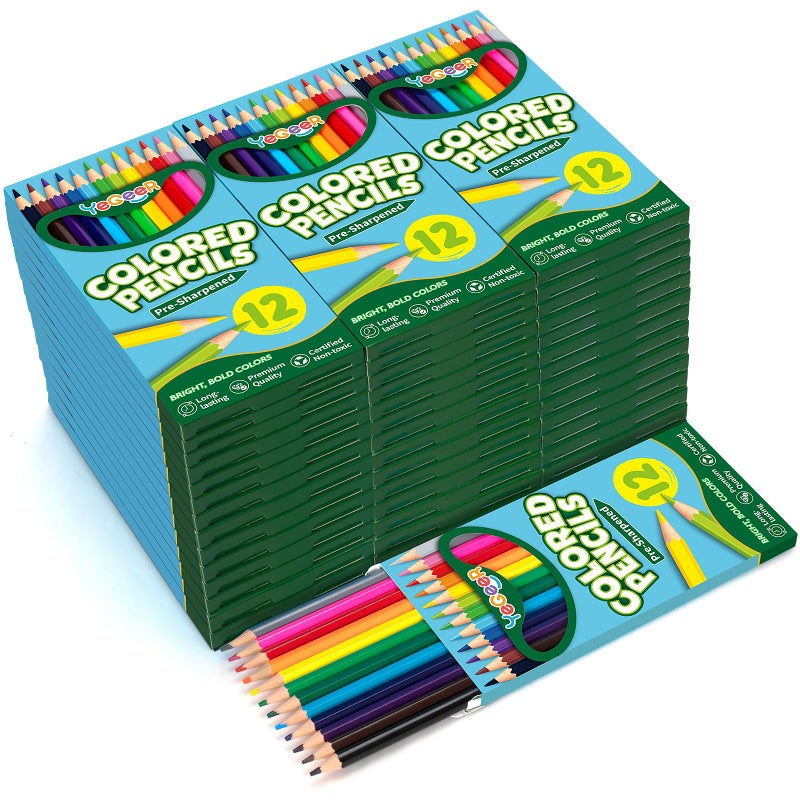 YEGEER 528 Count Colored Pencils Bulk 12 Assorted Colors 44 Packs Presharpened Coloring Pencils Set for Kids and Adult Teachers Essential Classroom Prizes Back to School Supplies 528 - Image 2