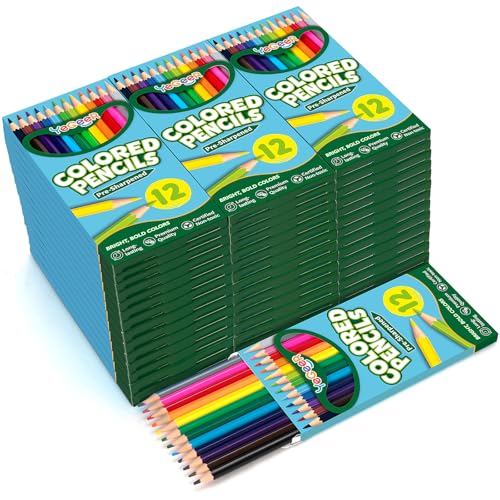 YEGEER 528 Count Colored Pencils Bulk 12 Assorted Colors 44 Packs Presharpened Coloring Pencils Set for Kids and Adult Teachers Essential Classroom Prizes Back to School Supplies 528 - Image 1
