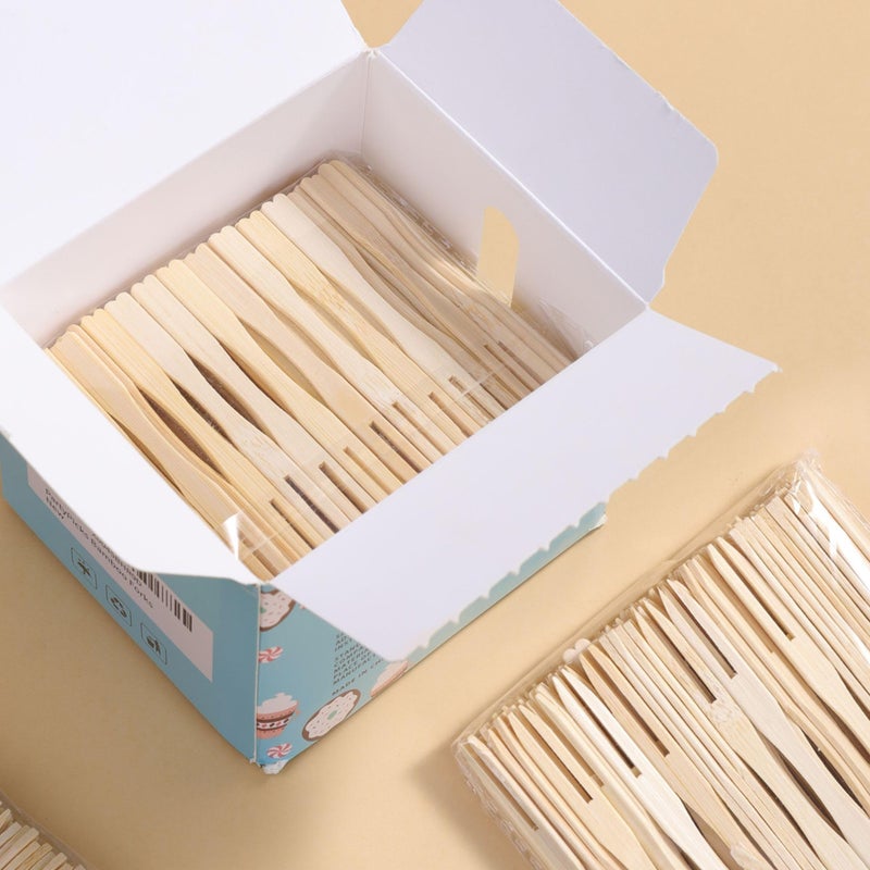 AMRANKUO 500 Count Bamboo Appetizer Forks  ToothpicksPartyPicks Bamboo Fork 35Inch Mini Forks for Appetizers Cocktail Parties Fruits Charcuterie  Wooden Food Picks Accessories