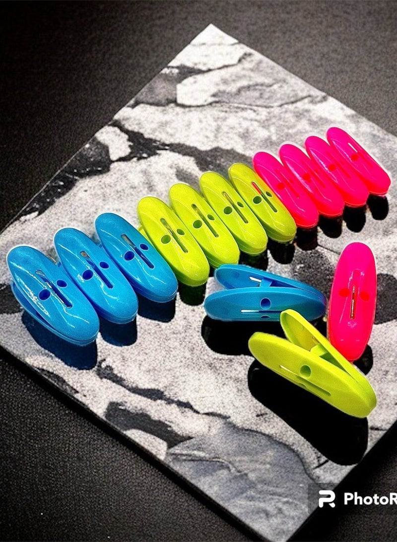 15 Pieces Cloth Clips | Hanger Clips, Slim-line Plastic Finger Clips Clothes Pants Hanger Clips | Clothing Line Clips Pegs Laundry Kitchen Outdoor | Multicolor  - Image 1