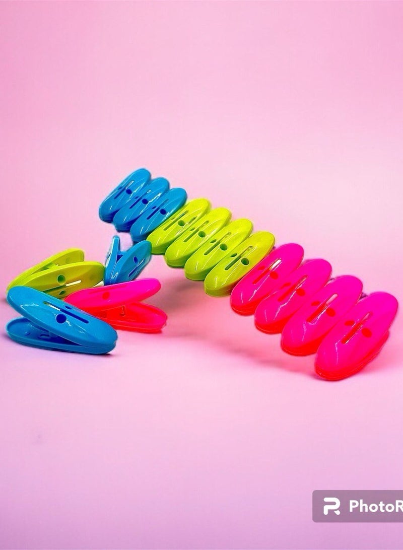 15 Pieces Cloth Clips | Hanger Clips, Slim-line Plastic Finger Clips Clothes Pants Hanger Clips | Clothing Line Clips Pegs Laundry Kitchen Outdoor | Multicolor  - Image 2