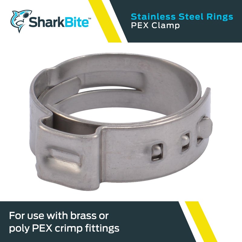 SharkBite 3/4 Inch Clamp Ring, Stainless Steel Plumbing Fitting, PEX Pipe, PE-RT, UC955A - Image 2