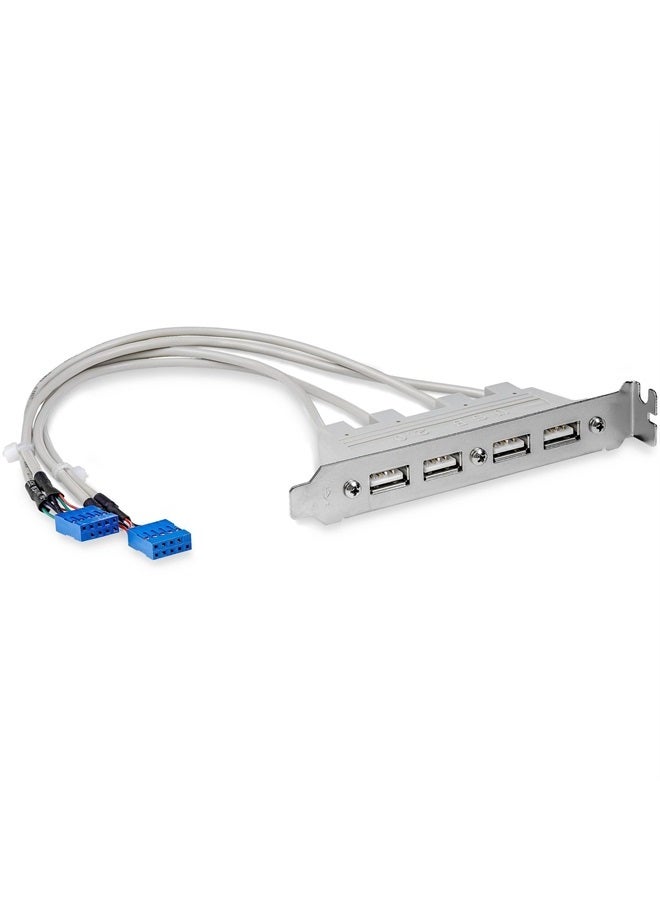 StarTech .com 4 Port USB A Female Slot Plate Adapter - USB panel - 4 pin USB Type A (F) (USBPLATE4) - Image 1