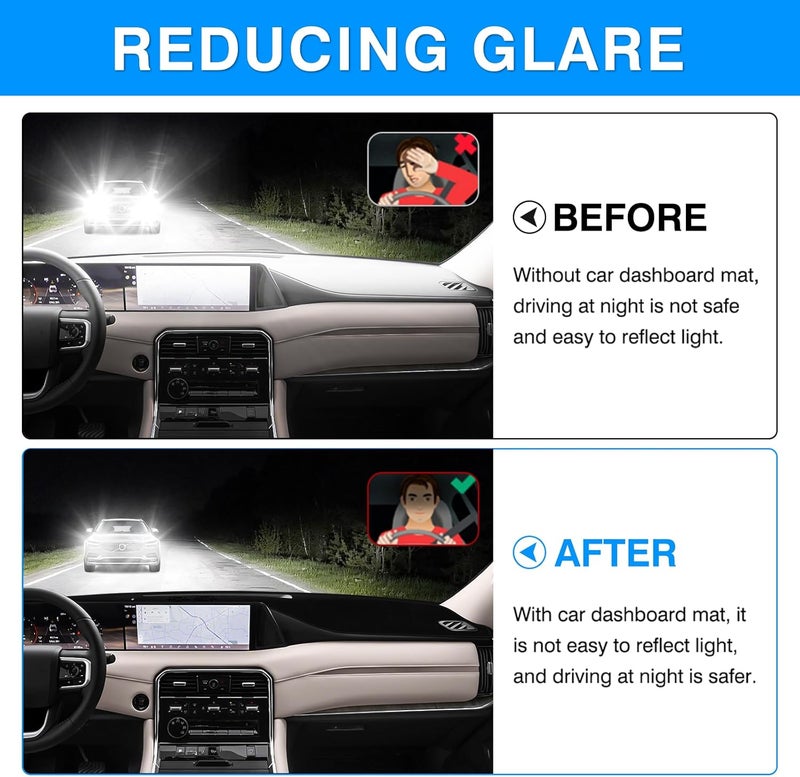 Autorder Dashboard Cover Mat for Nissan Armada 2025 2026 Accessories Dash Cover Upgrade Flannel Dash Mat Sunshade Glare UV Rays Protector(Only fit for 14.3-inch Touchscreen) - Image 4