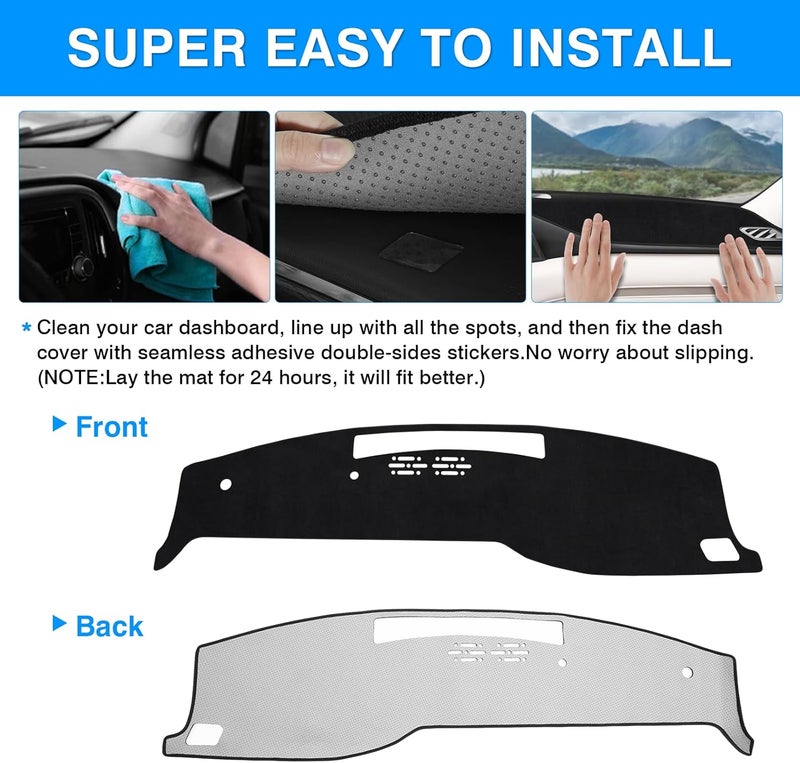 Autorder Dashboard Cover Mat for Nissan Armada 2025 2026 Accessories Dash Cover Upgrade Flannel Dash Mat Sunshade Glare UV Rays Protector(Only fit for 14.3-inch Touchscreen) - Image 5