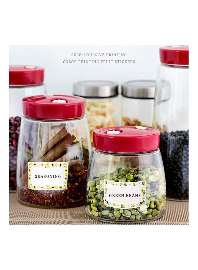 KASTWAVE 1 Roll/500 pcs Labels for Jars, Food Freezer Labels Self Adhesive Jam Jar Labels 5x3CM Cute Fruits Sticky Labels Jar Stickers Labels for Kitchen Food Bottle Jams Containers - Image 4