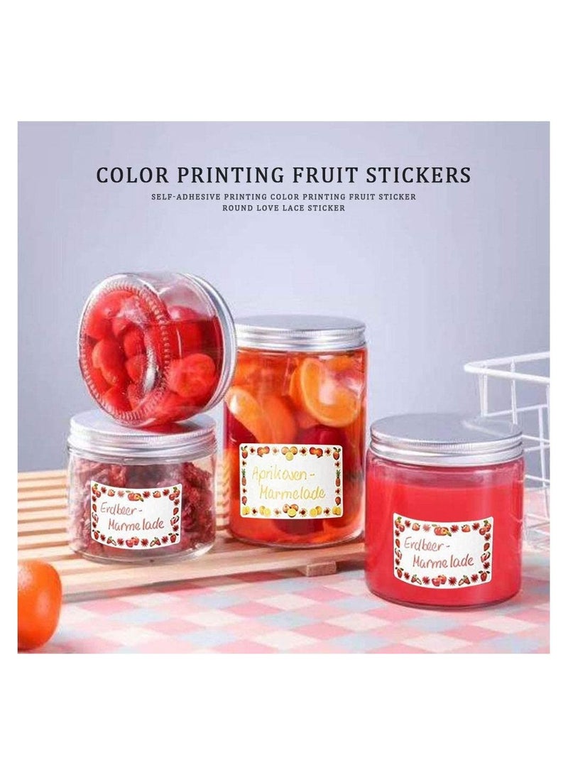 KASTWAVE 1 Roll/500 pcs Labels for Jars, Food Freezer Labels Self Adhesive Jam Jar Labels 5x3CM Cute Fruits Sticky Labels Jar Stickers Labels for Kitchen Food Bottle Jams Containers - Image 5