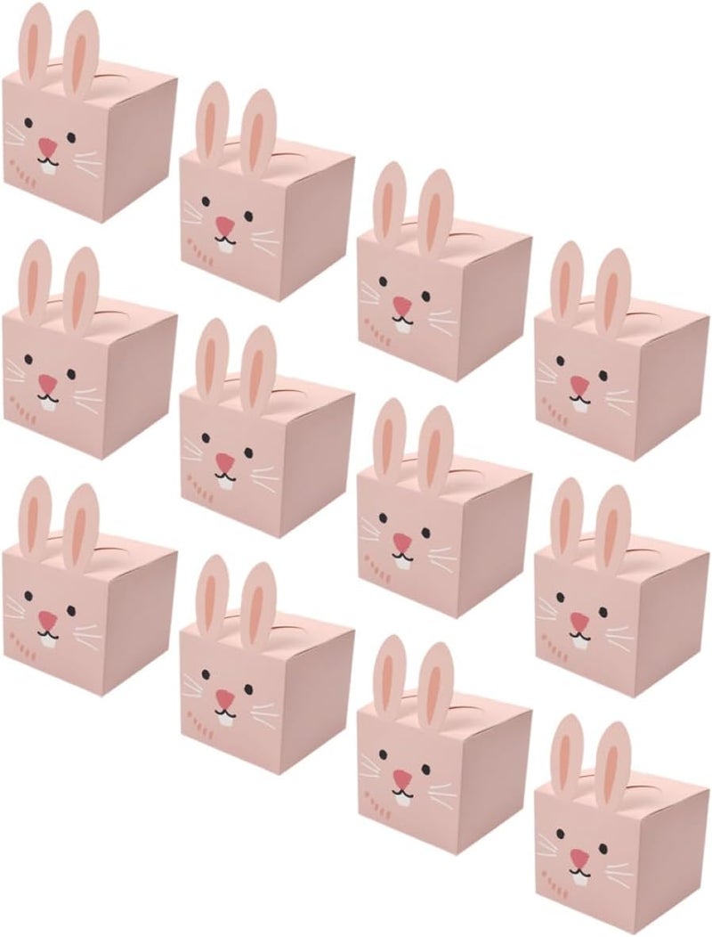 GALPADA Bunny Paper Boxes 12pcs Easter Rabbit Cookie Biscuit Storage Packaging Boxes Foldable Paper for Party Favors and Holiday Wrapping - Image 1