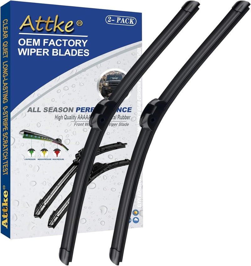 ATTKE 2 Wipers 26" + 26" Front Windscreen Wiper Blades for Mercedes W211 E Class 2003-2009 SL Class SL500 SL55 SL550 SL600 2003-2012 C219 CLS Class 2006-2011 OE Original Quality (Pack of 2) - Image 1