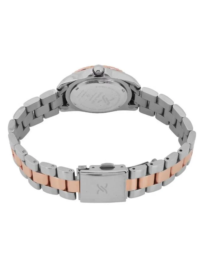 DANIEL KLEIN Women's Stainless Steel Silver and Rose Gold Alloy Case Analog Dark Brown Round Sunray Dial Japanese Quartz Premium 30 Meters Water Resistant